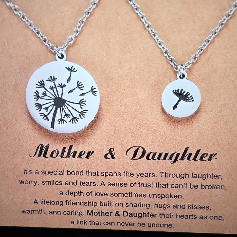 Mother & Daughter  Necklace Set Dandelions